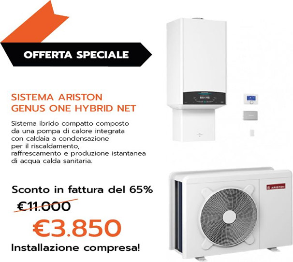 Caldaia pompa di calore Ariston hybrid genus one net